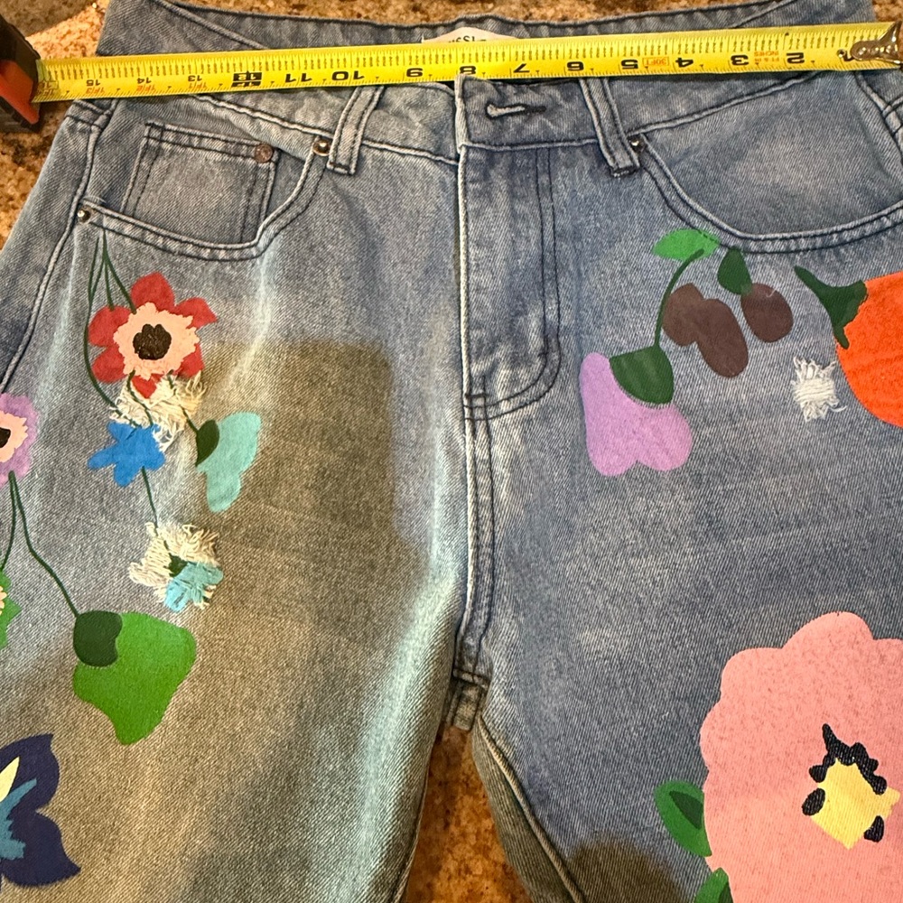 Floral hand painted Women's Jeans